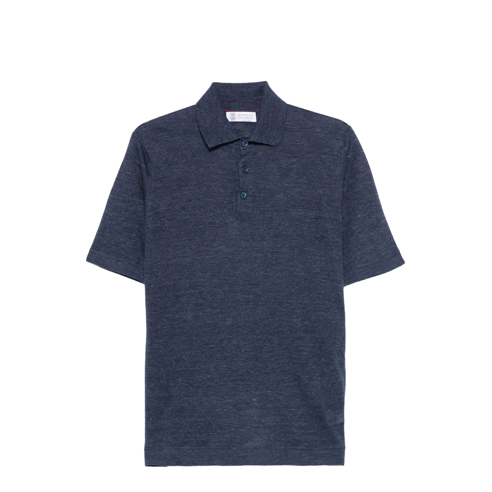 Linen and Cotton Knit Polo Shirt