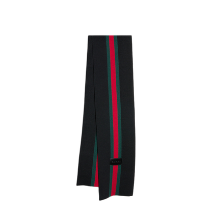Wool Scarf With Web Stripe