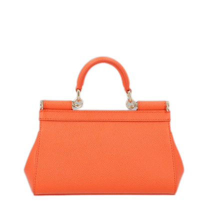 Sicily Calfskin Top-Handle Bag - Orange