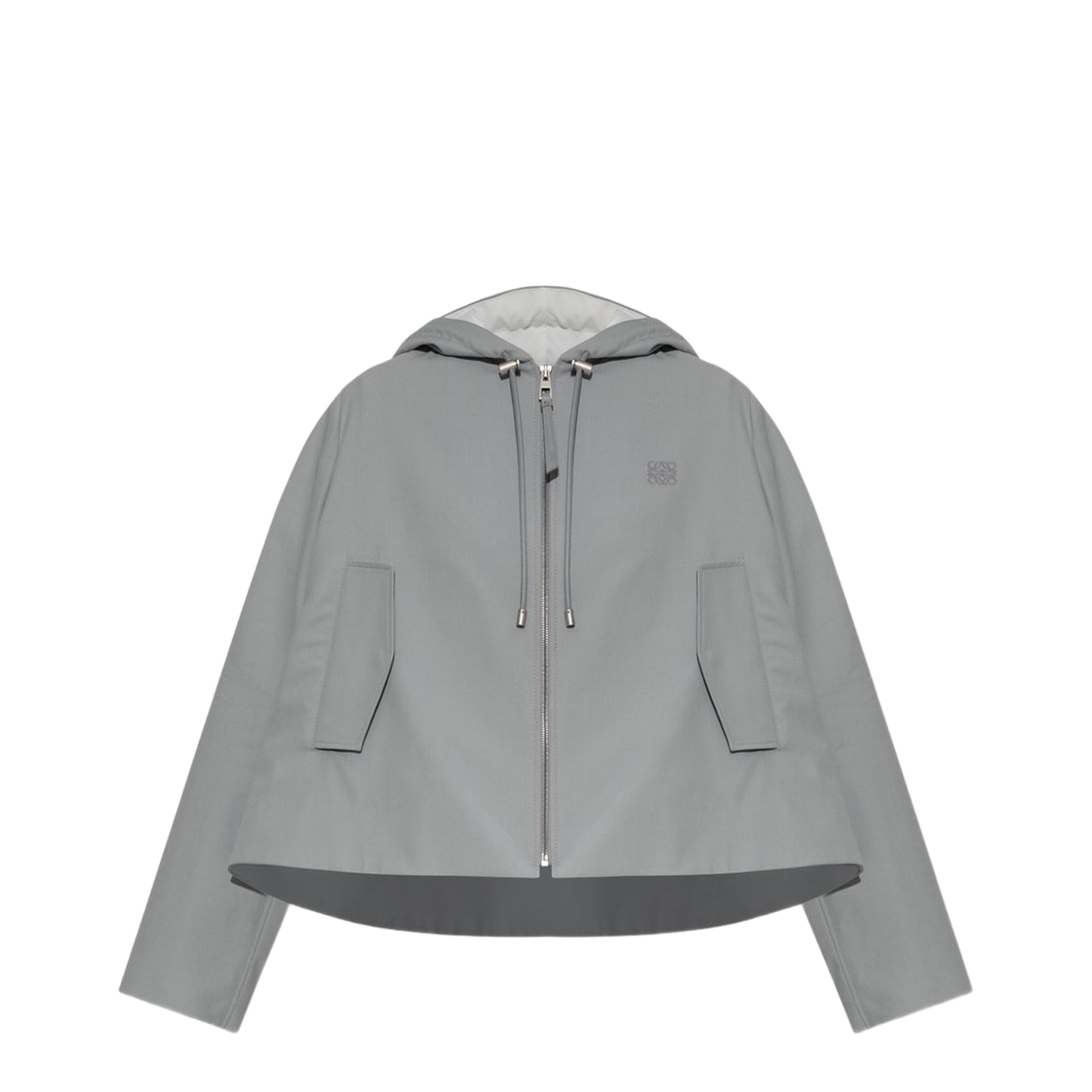 Hooded Jacket in Cotton Grey