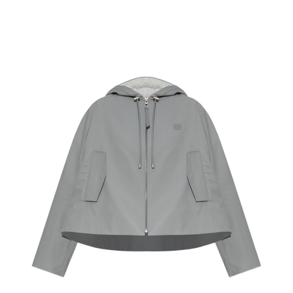 Hooded Jacket in Cotton Grey