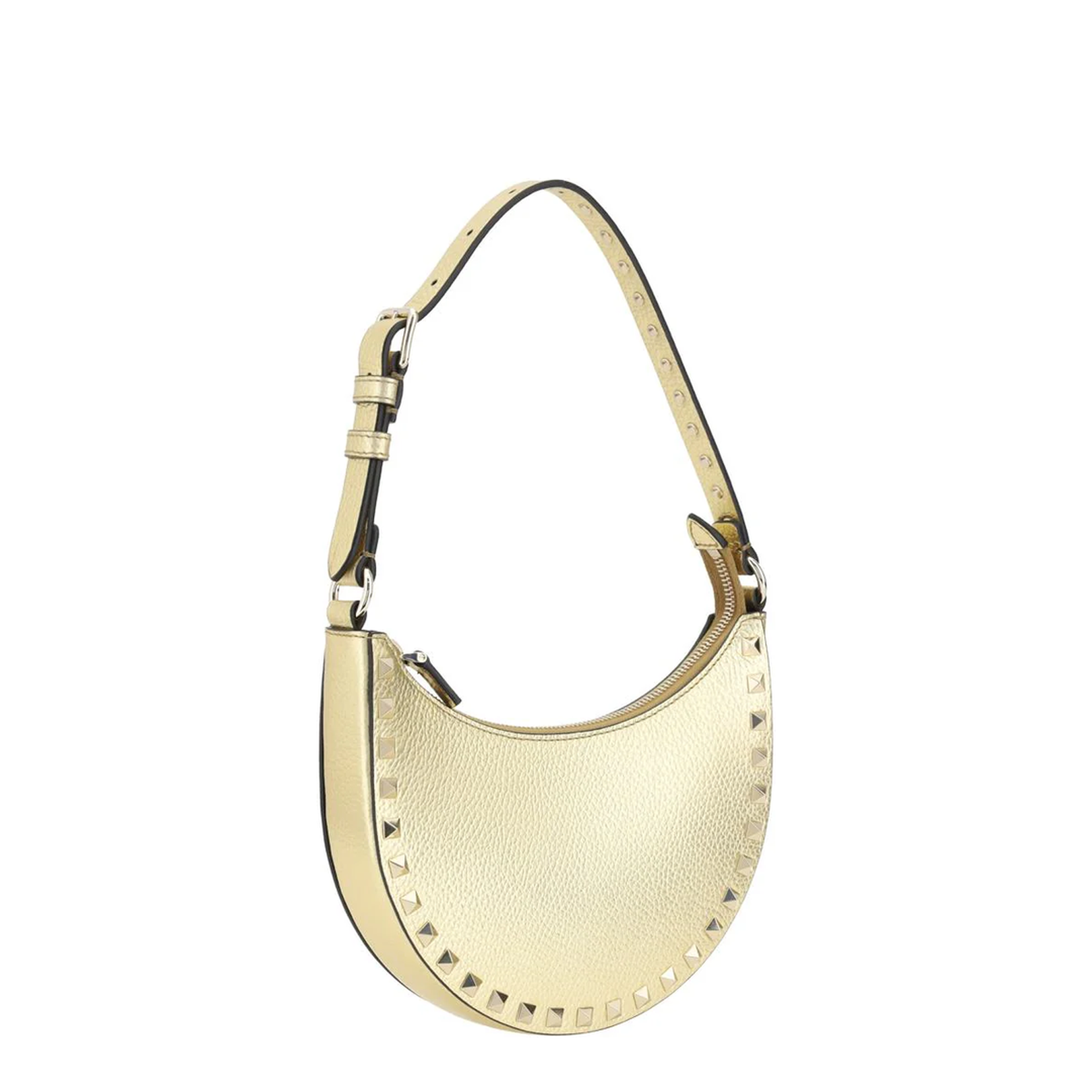 Gold Hobo Rockstud Mini Shoulder Bag