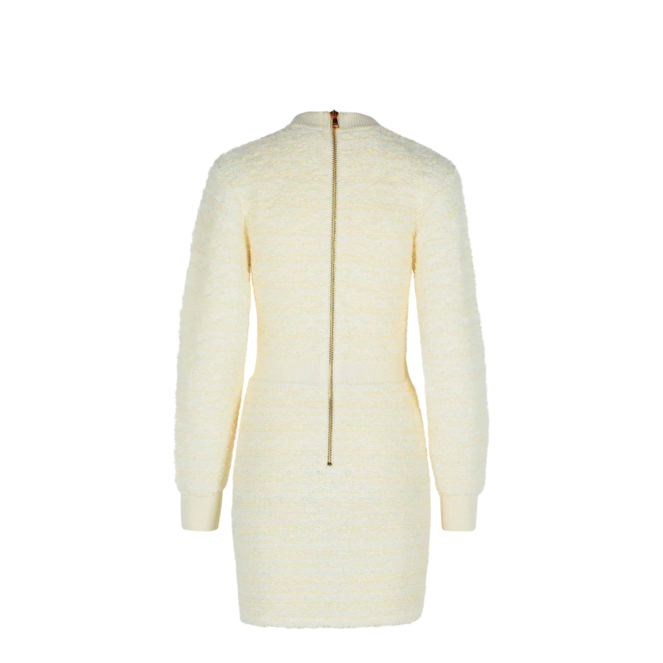 White Wool Blend Dress White