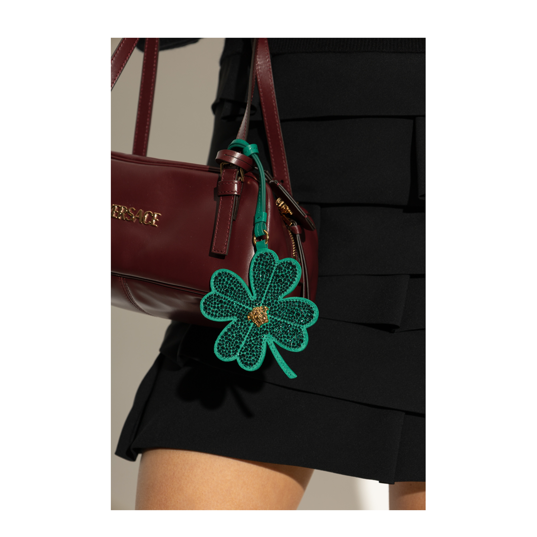 Leather Pendant with Clover Motif