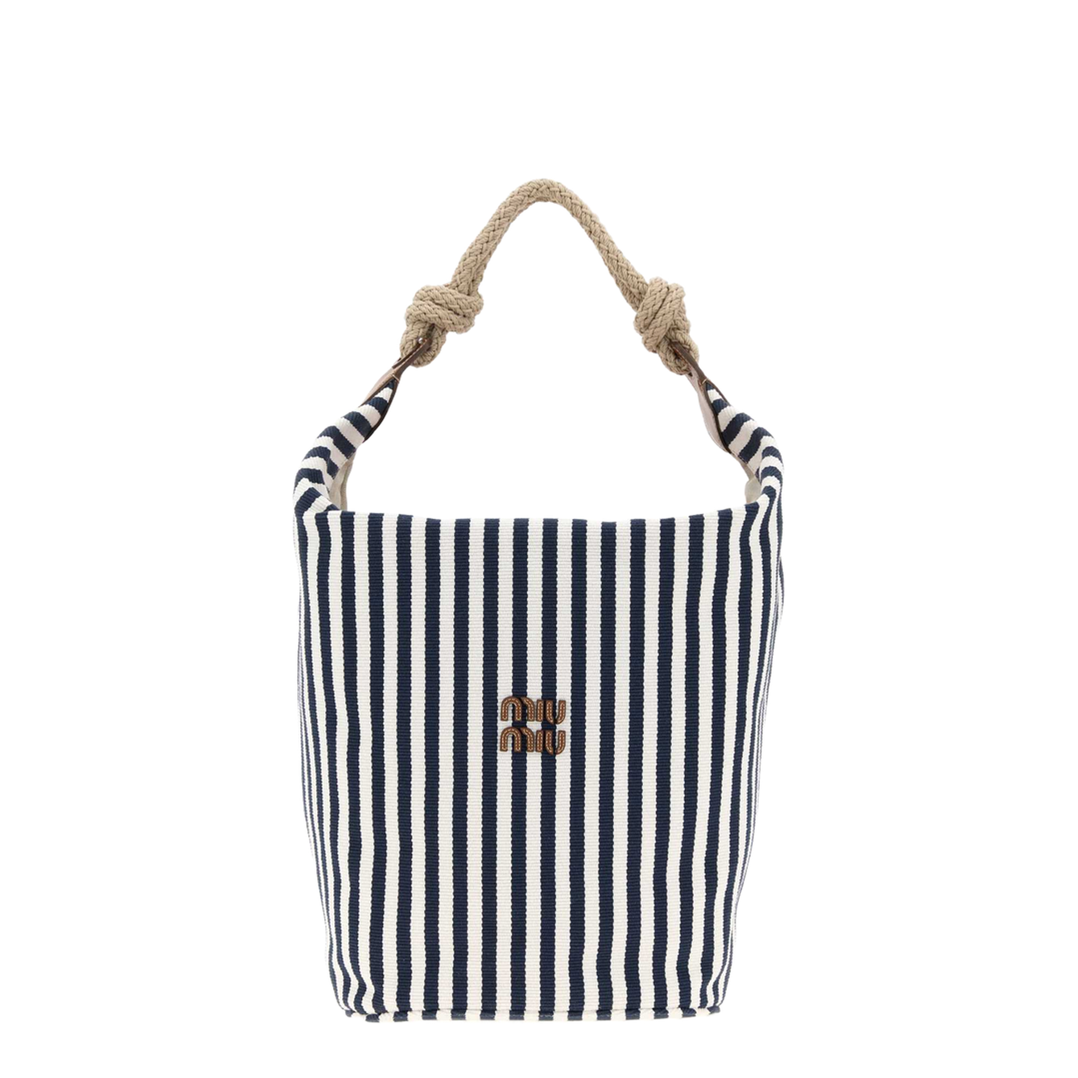 MAYFEYR - Miu Miu - Embroidered Canvas Bucket Bag - 5BE107VILO2I0GF0B9P