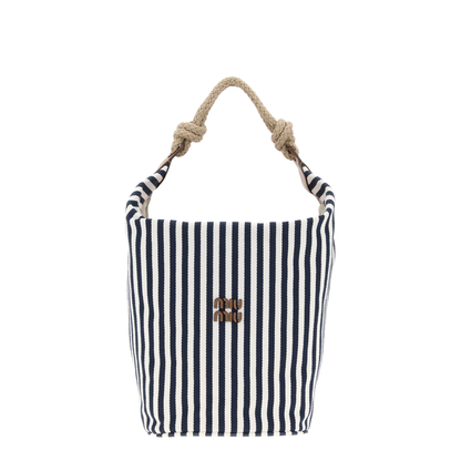 MAYFEYR - Miu Miu - Embroidered Canvas Bucket Bag - 5BE107VILO2I0GF0B9P