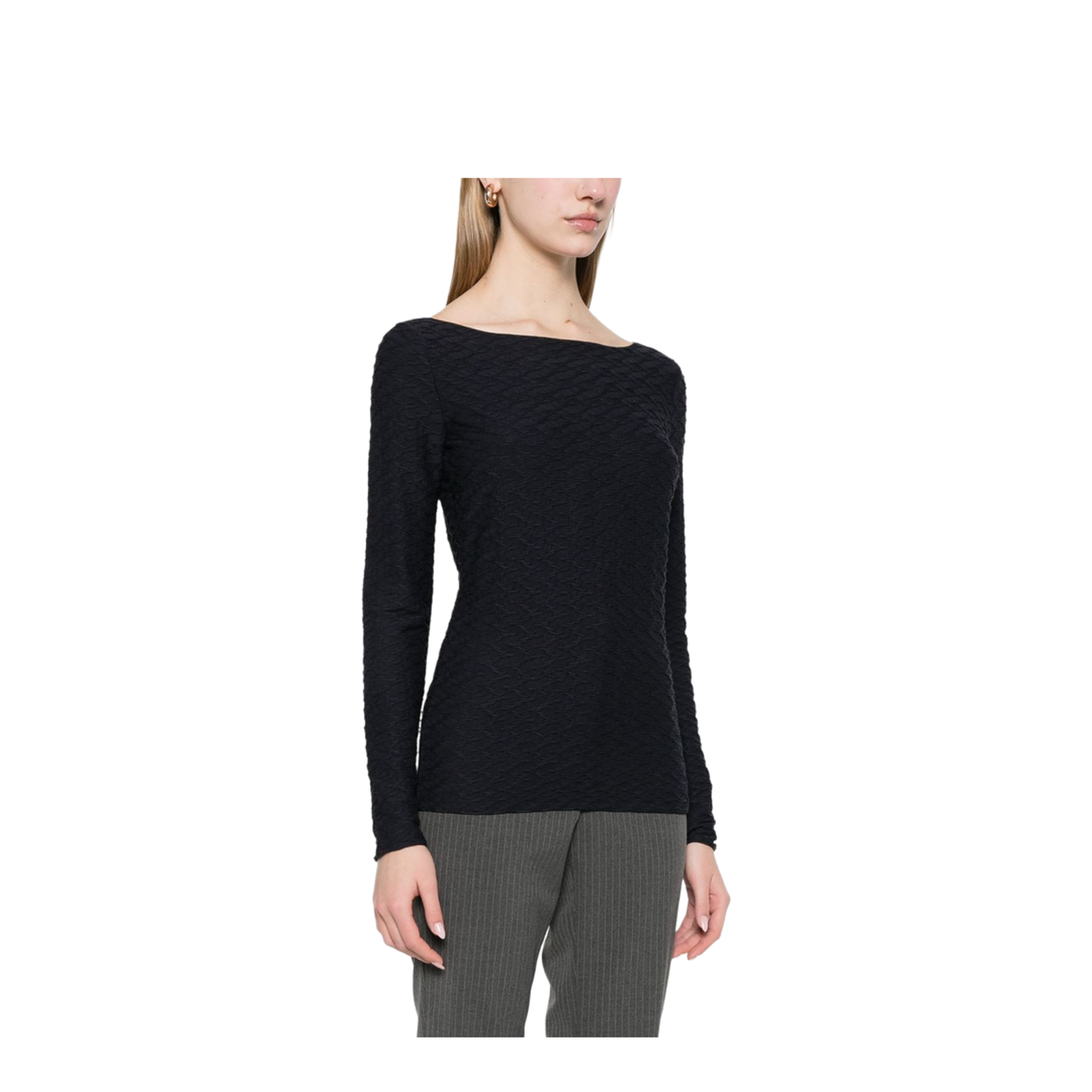Jacquard Boat-Neck Top