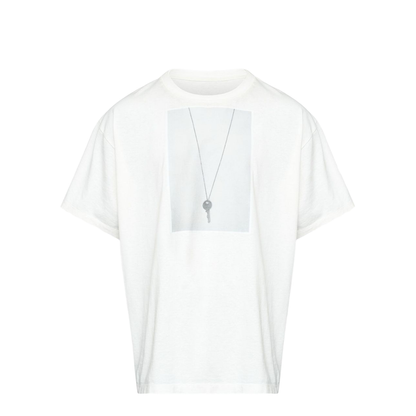 White T-shirt with key print