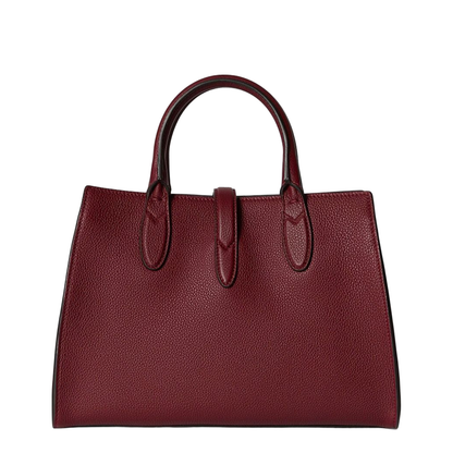 Bordeaux Red Leather Messenger Bag