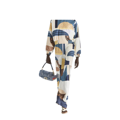 Baguette Denim Top Handle Bags - Blue