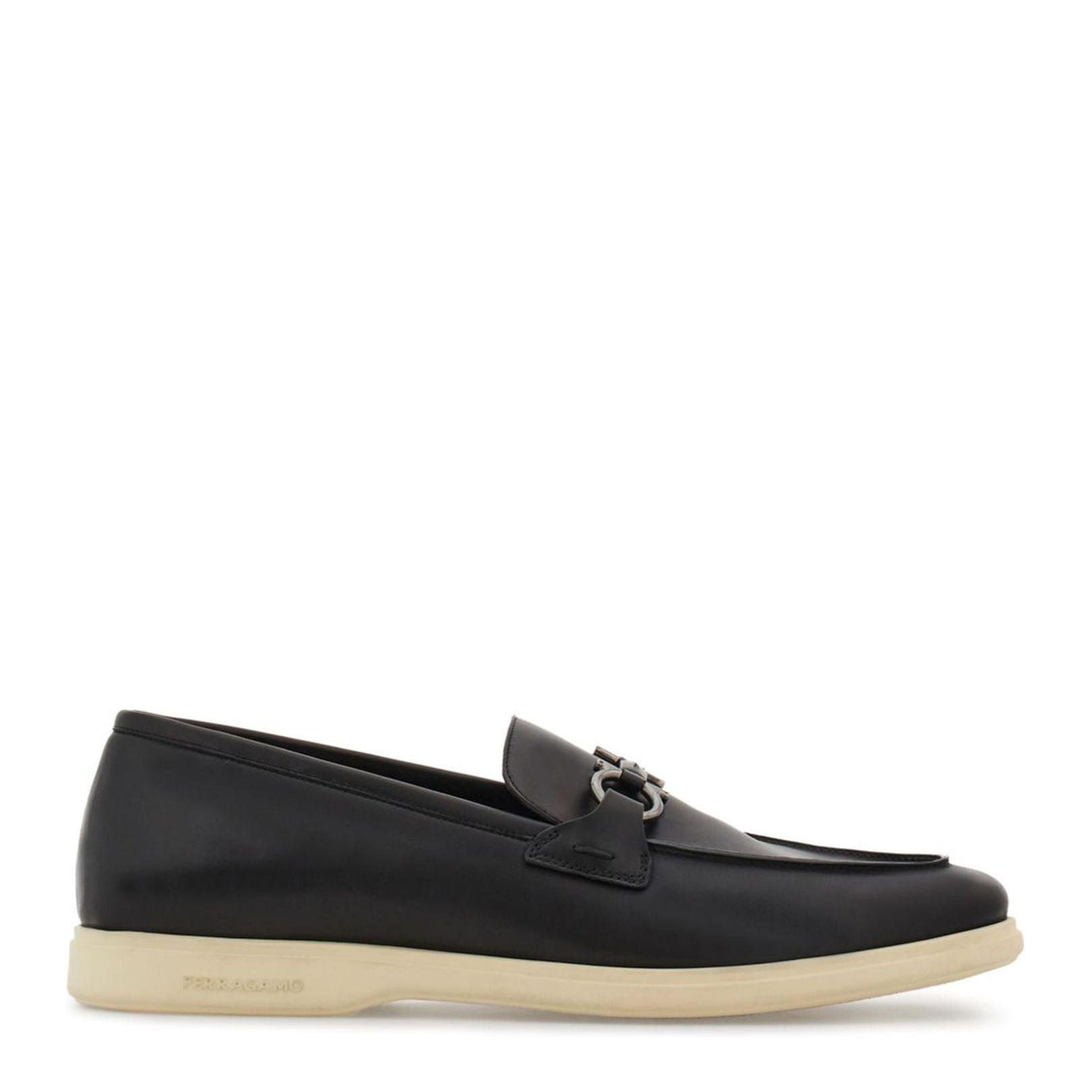 Gancini Leather Loafers - Black