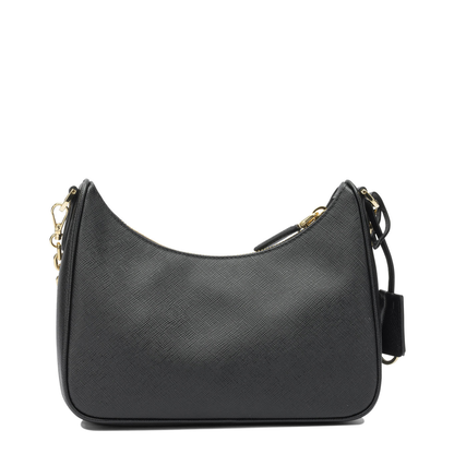 Re-Edition Mini Saffiano Leather Bag - Black