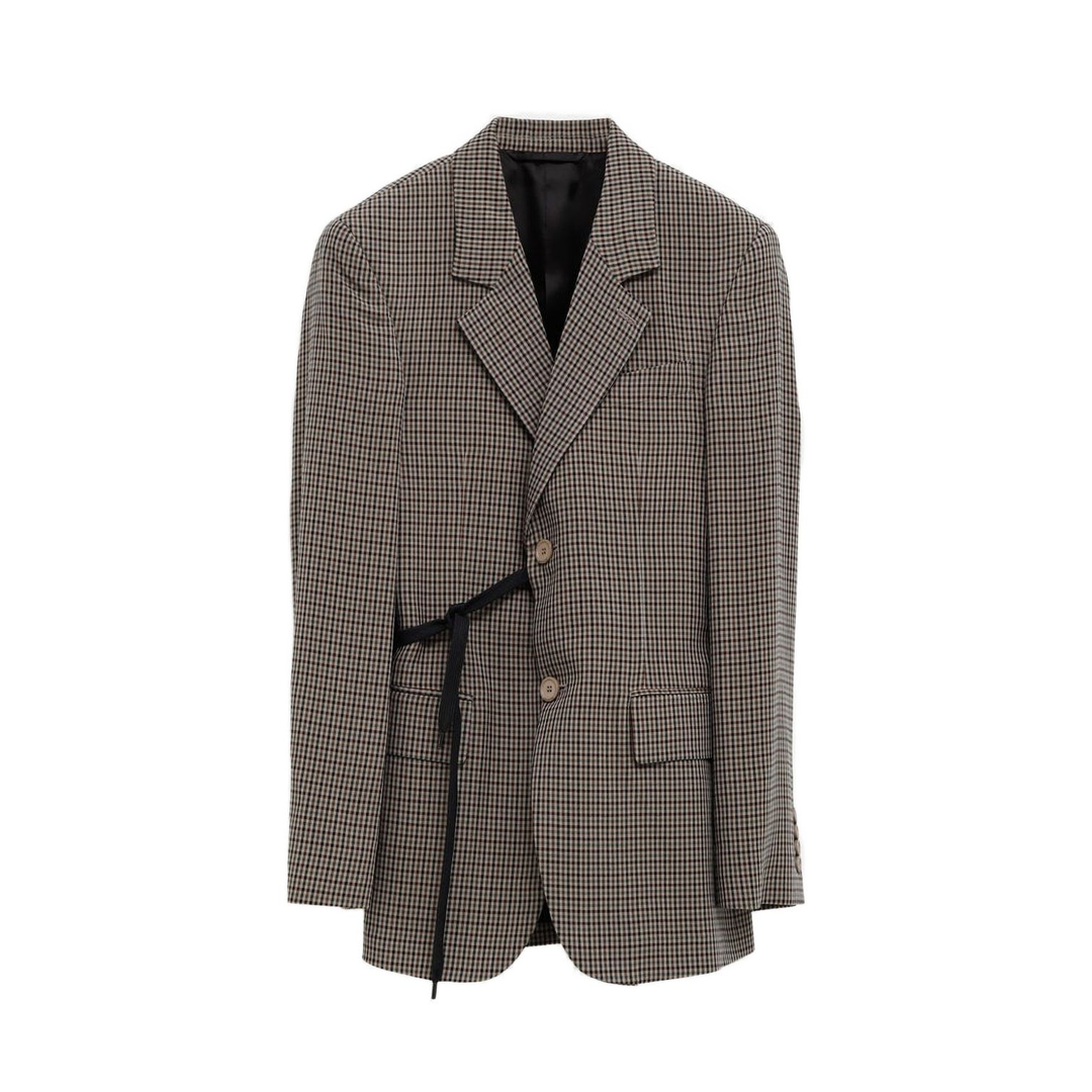Wrap Tailored Jacket in Khaki/Brown