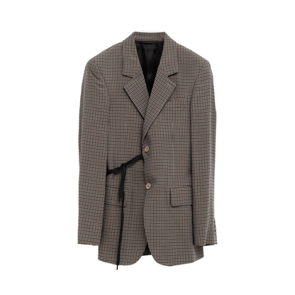 Wrap Tailored Jacket in Khaki/Brown