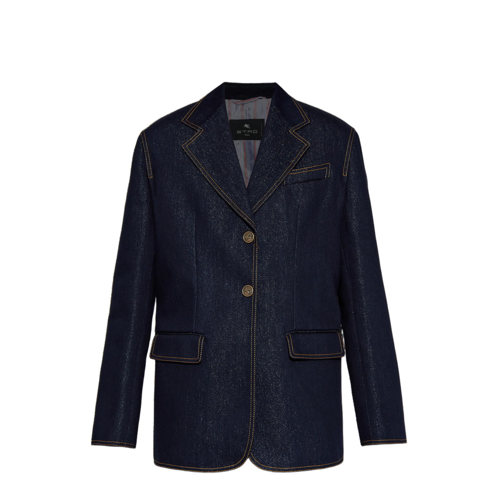 Single-breasted denim blazer