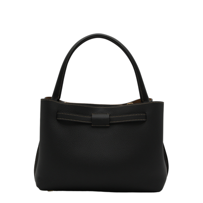 T Timeless Mini Calfskin Leather Top-Handle Bag - Black