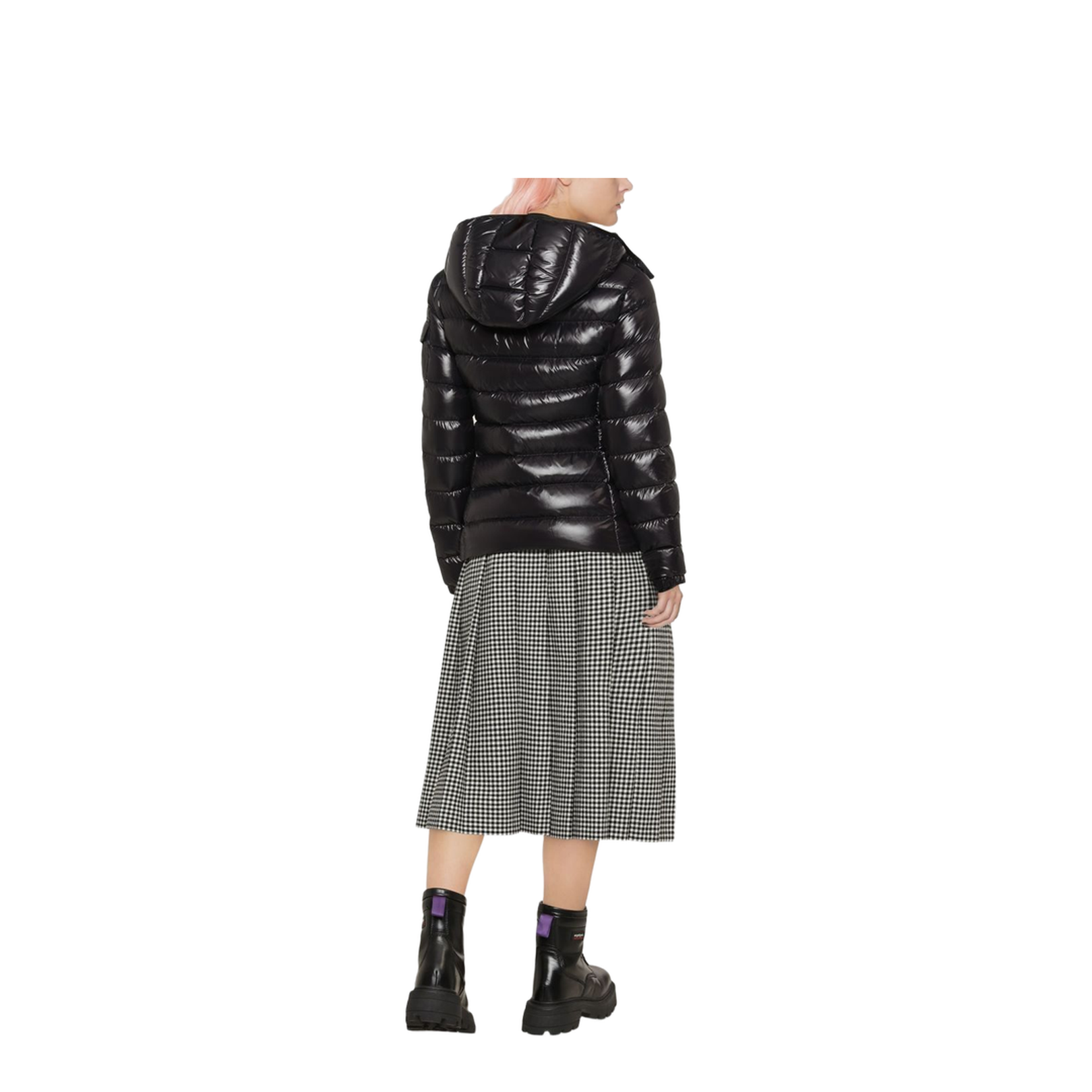 Black Hooded Short Down Jacket