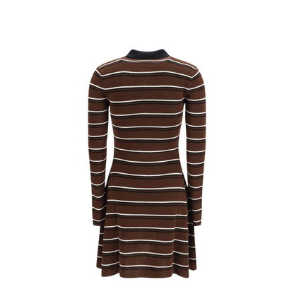 MAYFEYR - Ganni - Striped Wool Polo Dress - A1030660999