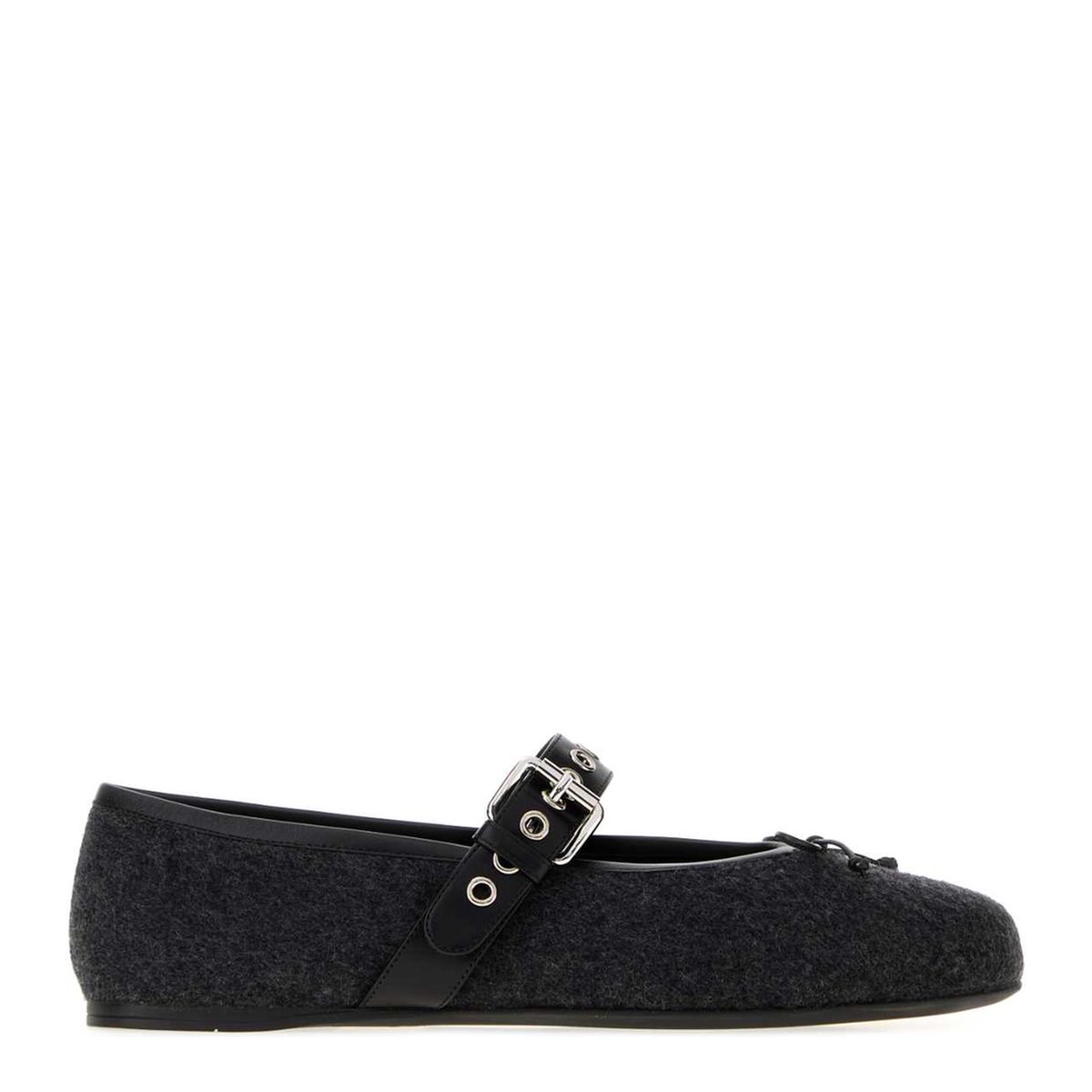 MAYFEYR - Miu Miu - Charcoal Flannel Ballerinas - 5F653EF00517J5F0308