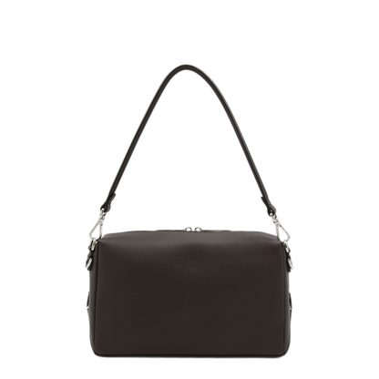 Lui Medium Leather Shoulder Bag - Chocolate brown
