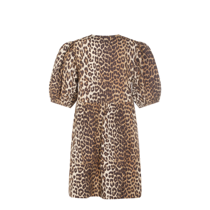 Printed Tie String Poplin Mini Dress