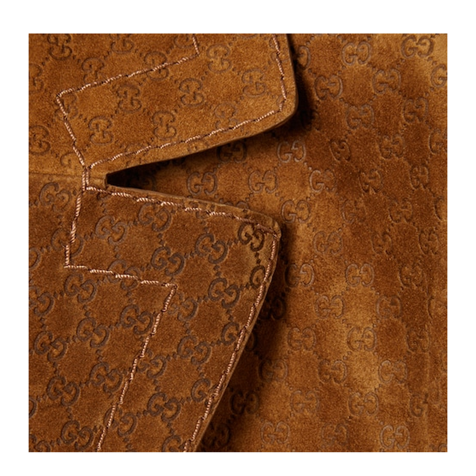 Suede Double-Breasted Jacket in Brown