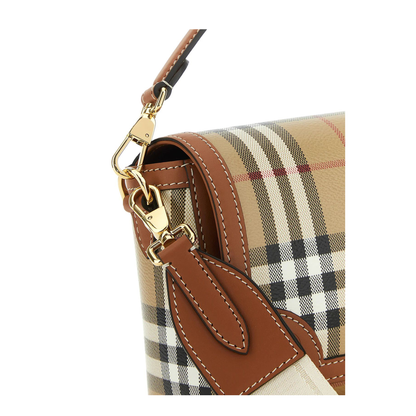 Printed Canvas and Leather Note Handbag