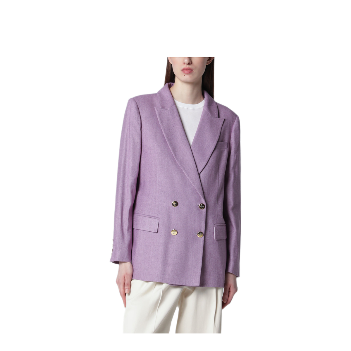 MAYFEYR - VItoVI - Lilac Double Breasted Silk Jacket - MOVESILI