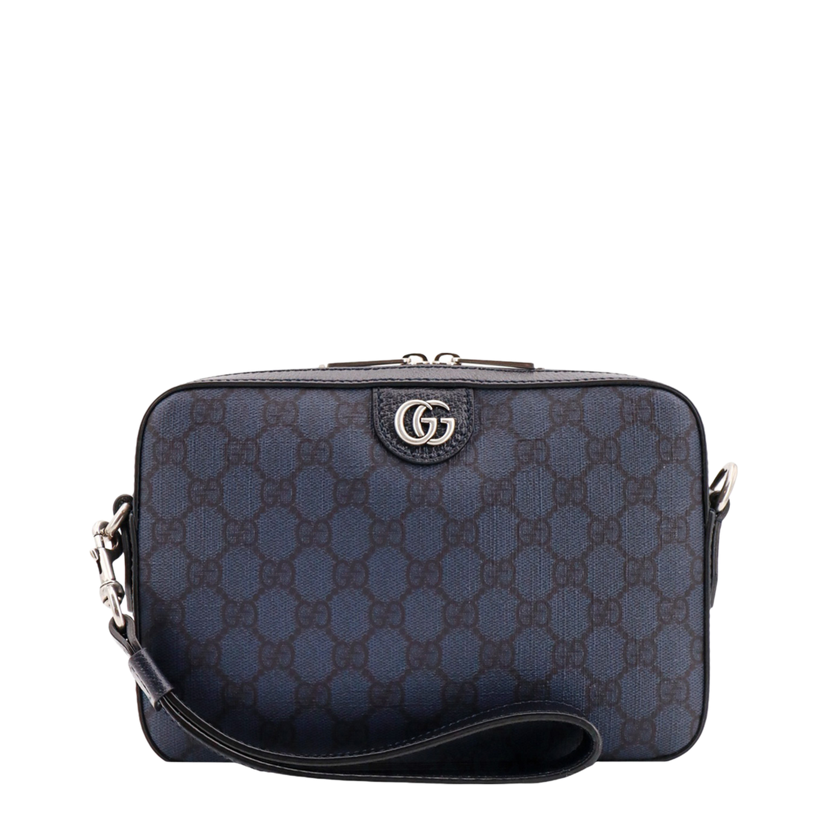 Ophidia Small Leather Crossbody Bag - Navy Blue