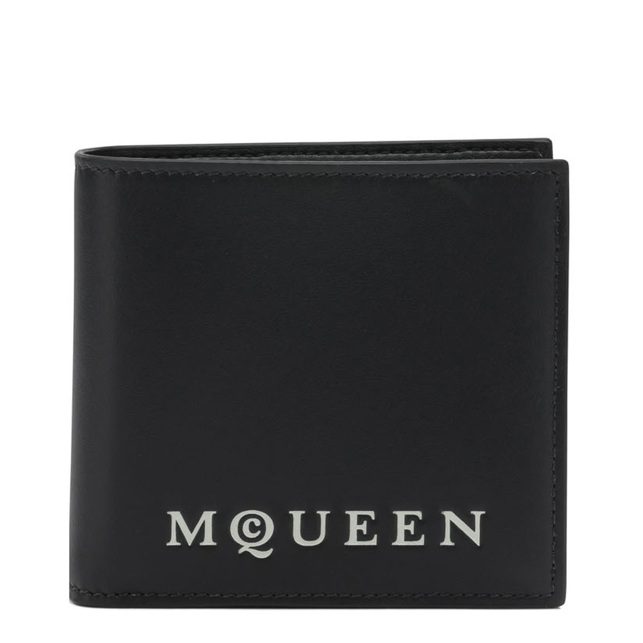 Alexander McQueen McQueen Bifold Wallet With Logo In Black Calfskin