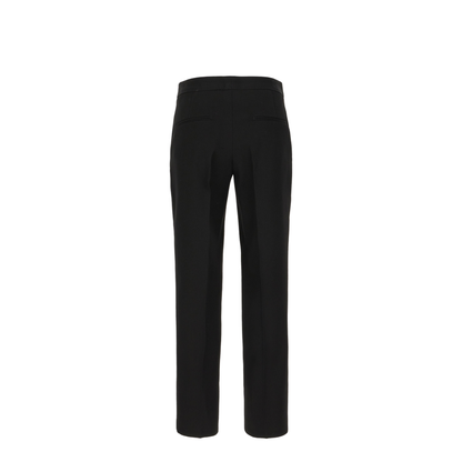 Wool Cropped Trousers Black