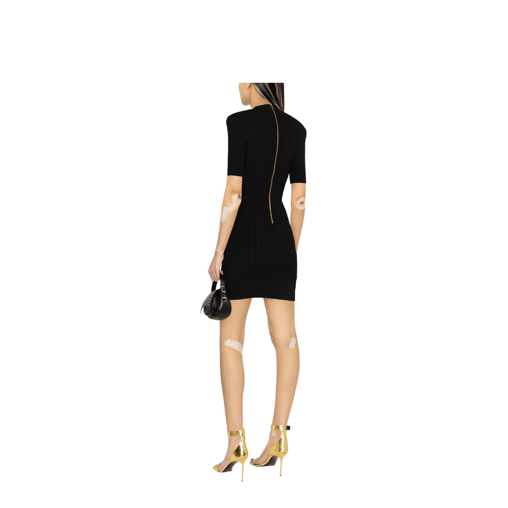 Knitted V-Necked Dress