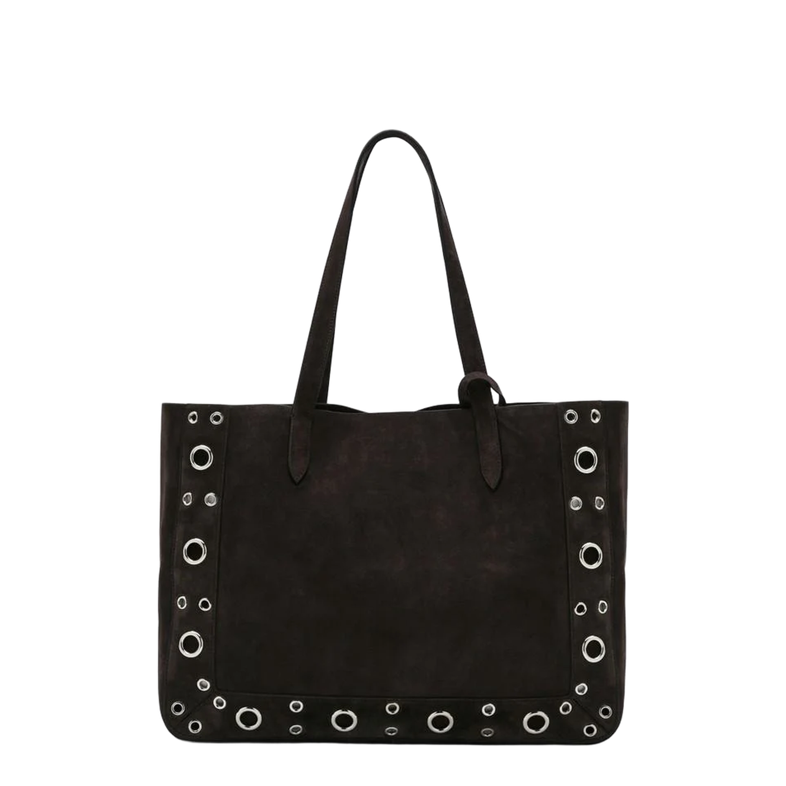 Medium Size Shopping Bag in Dark Brown Suede