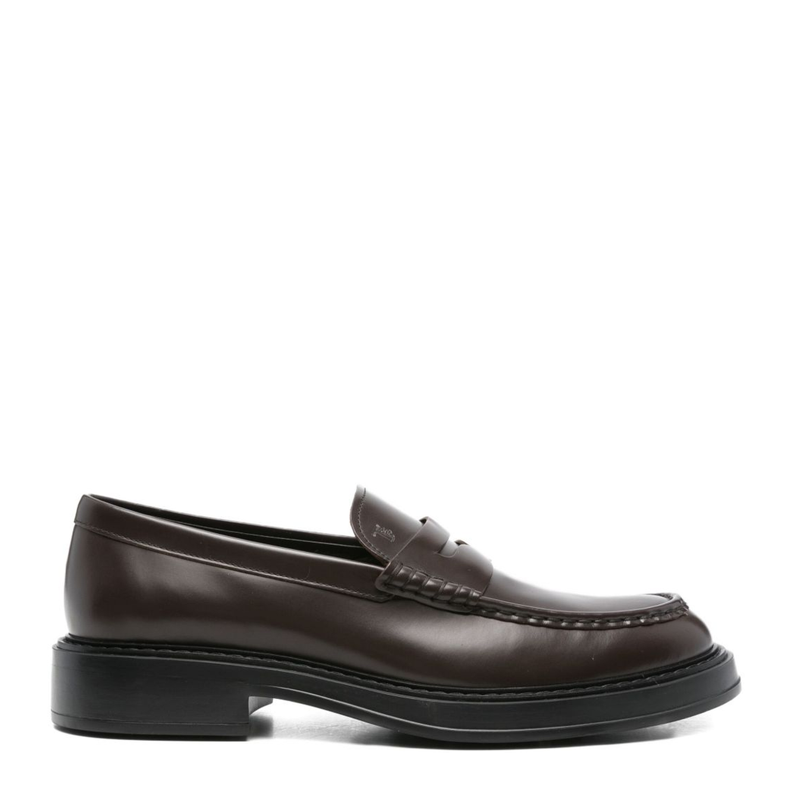 Chocolate Brown Calf Leather Flat Sole Slip-On