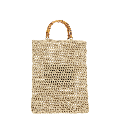 Beige Rope Medium Shopping Bag