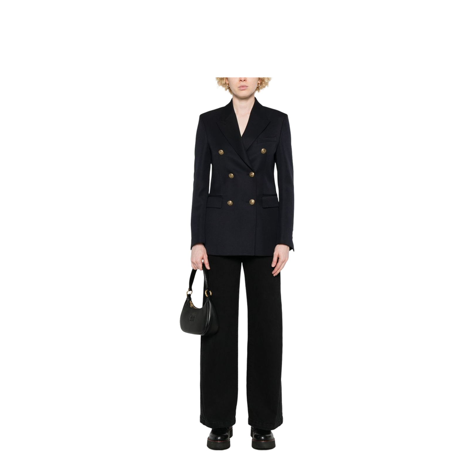 Dark Blue Double-Breasted Blazer