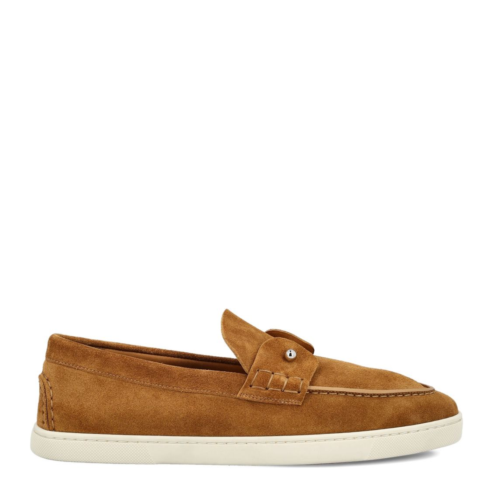 Brown Suede Leather Flat Sole Round Toe