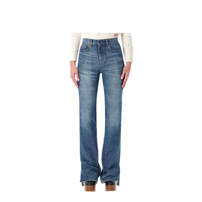 Straight-leg denim jeans