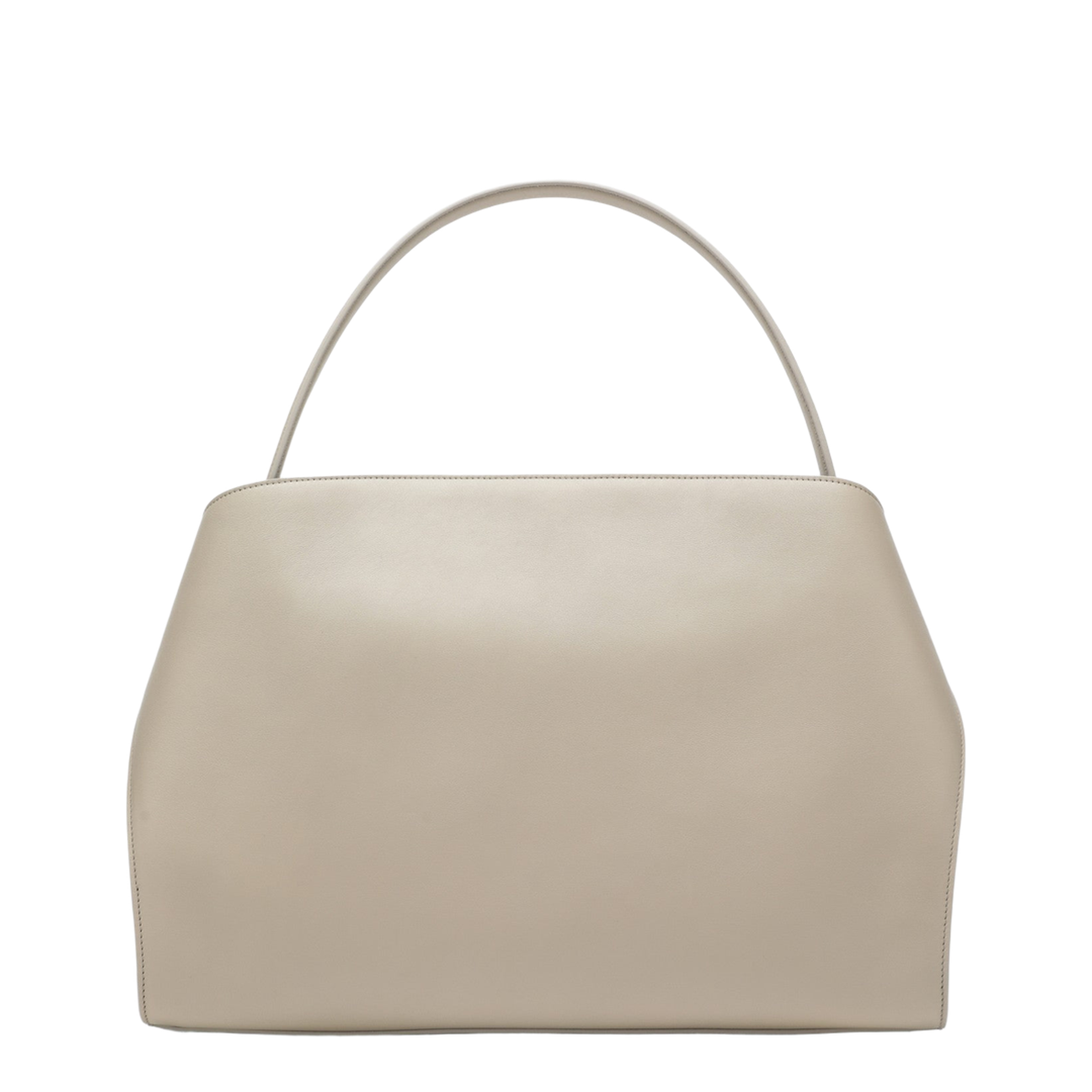 Hug Soft M Calf Leather Shoulder Bag - Stone/Ivory