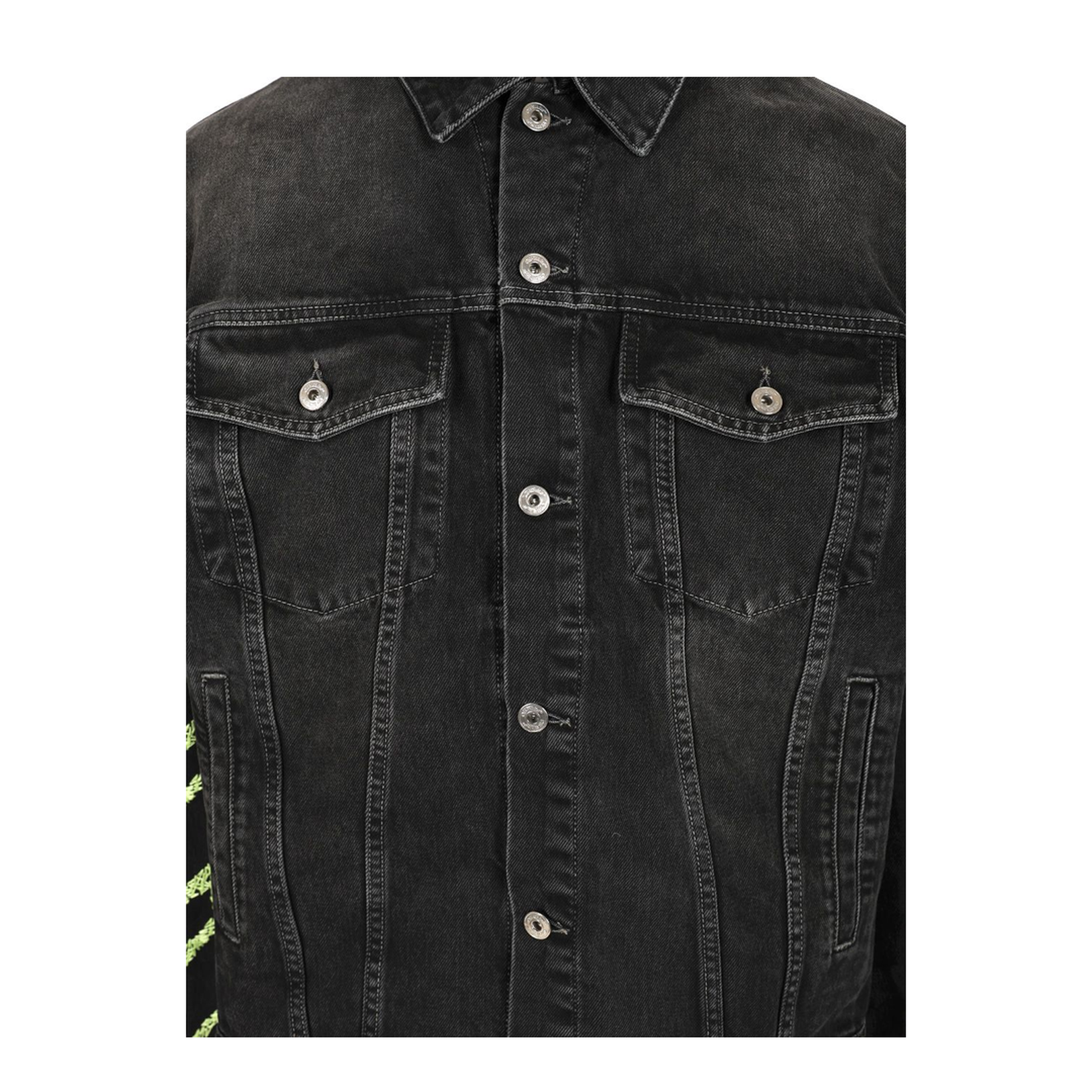 Diagonal Arr Outl Denim Skate Jacket in Black
