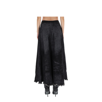 Full Skirt in Lasered Cotton-Hemp Denim