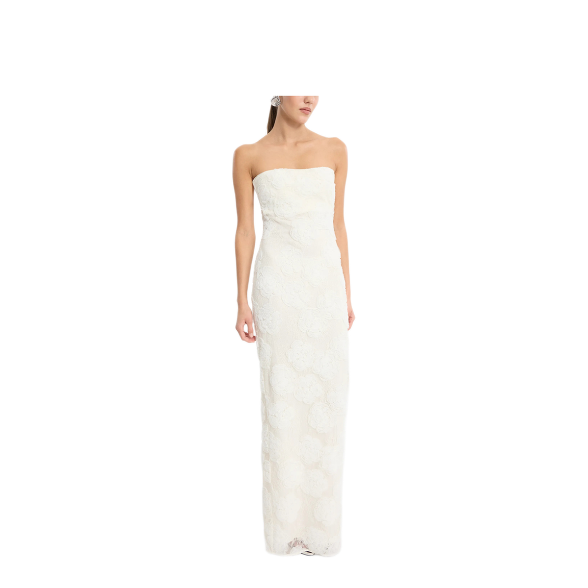 MAYFEYR - Rotate - Flower Mesh Tube Dress - 116298857