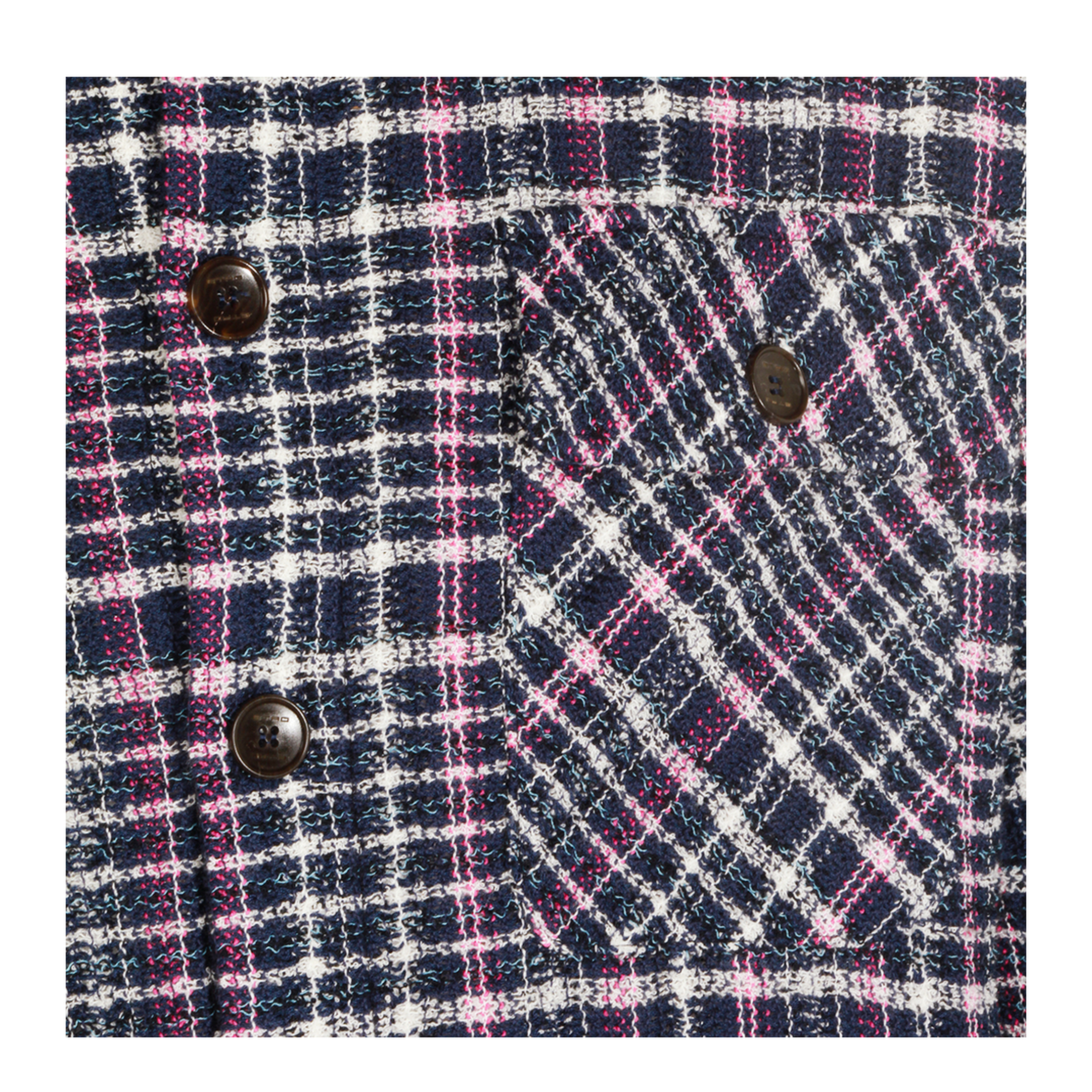 Check Motif Knitted Jacket Multicolor