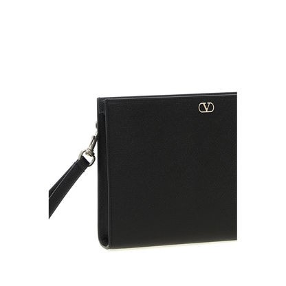Garnet Calf Pouch with VLogo Signature