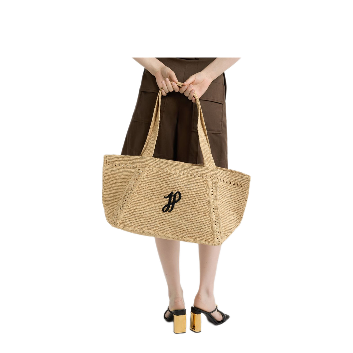 Trapeze GM Raffia Tote Bag - Vanilla