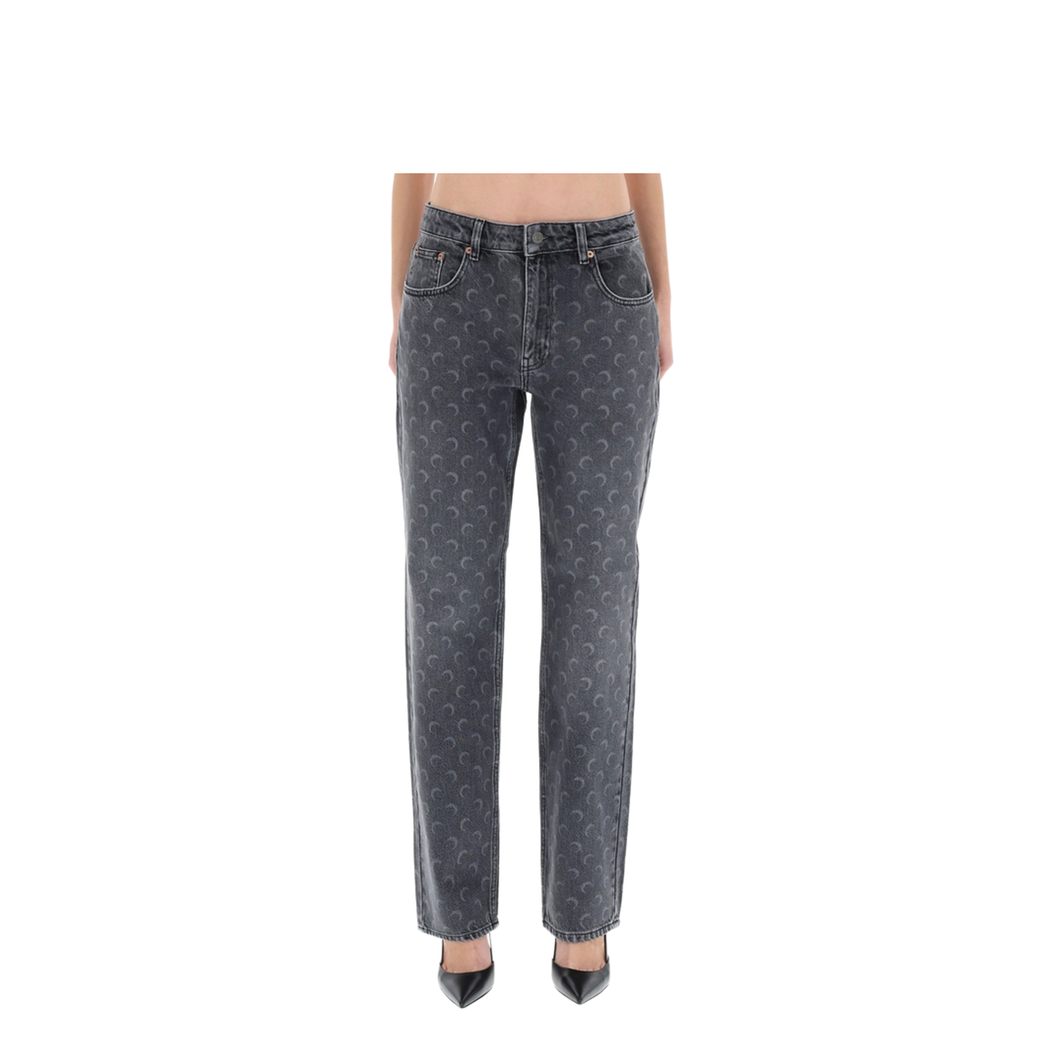 MAYFEYR - Marine Serre - Moon Laser Jeans - WPA128BCDEN0006GR90