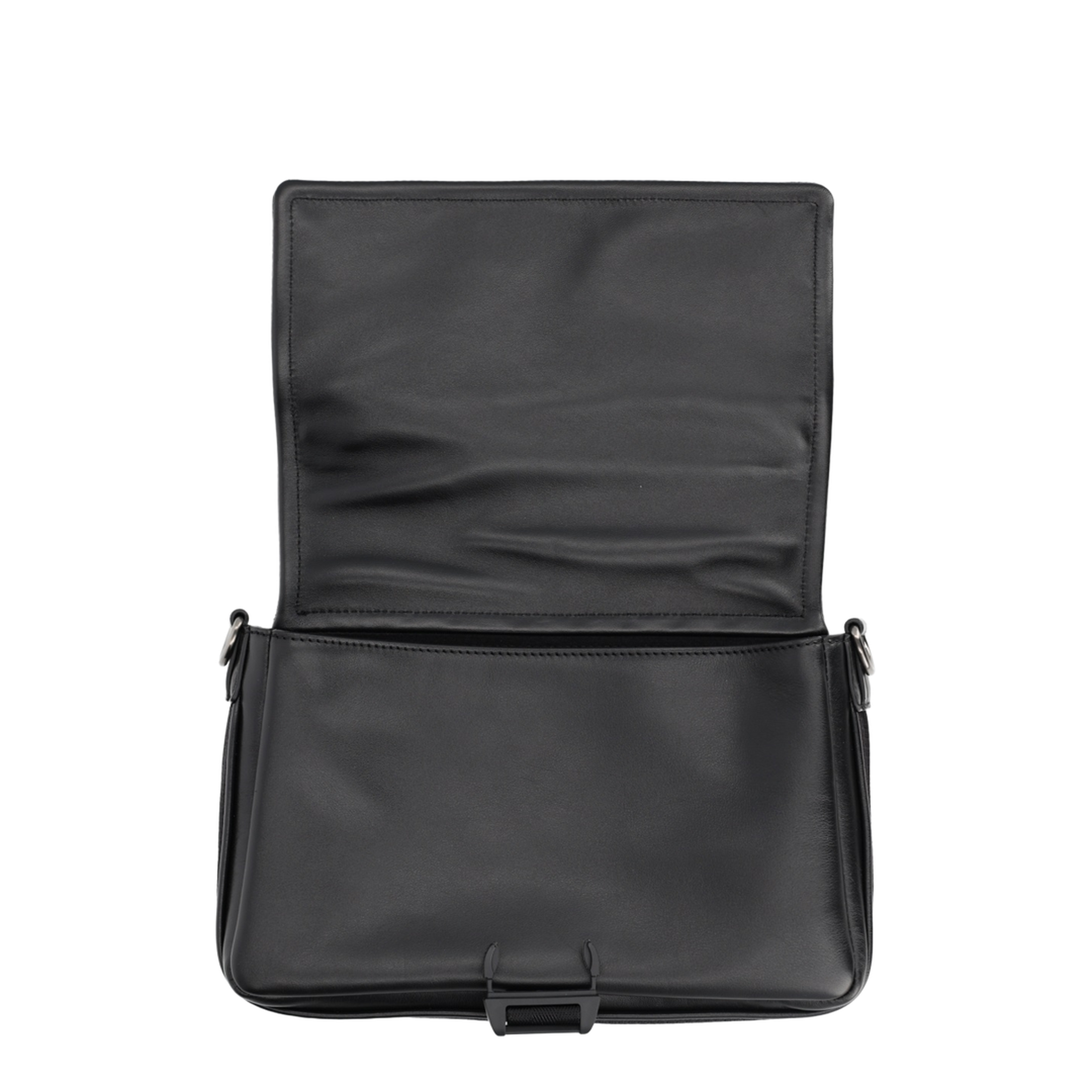 Flux Messenger Leather Crossbody Bag - Black