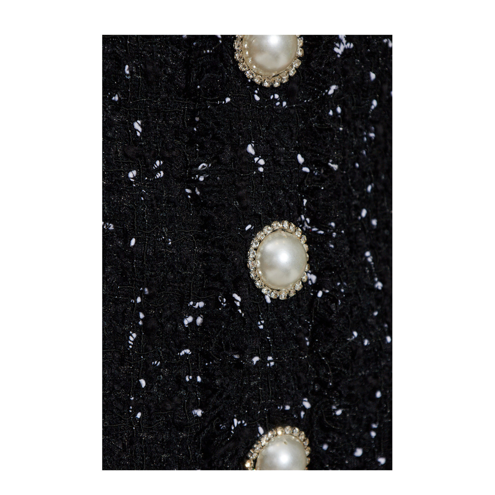 Embroidered Polka-Dot Tweed Halterneck Top