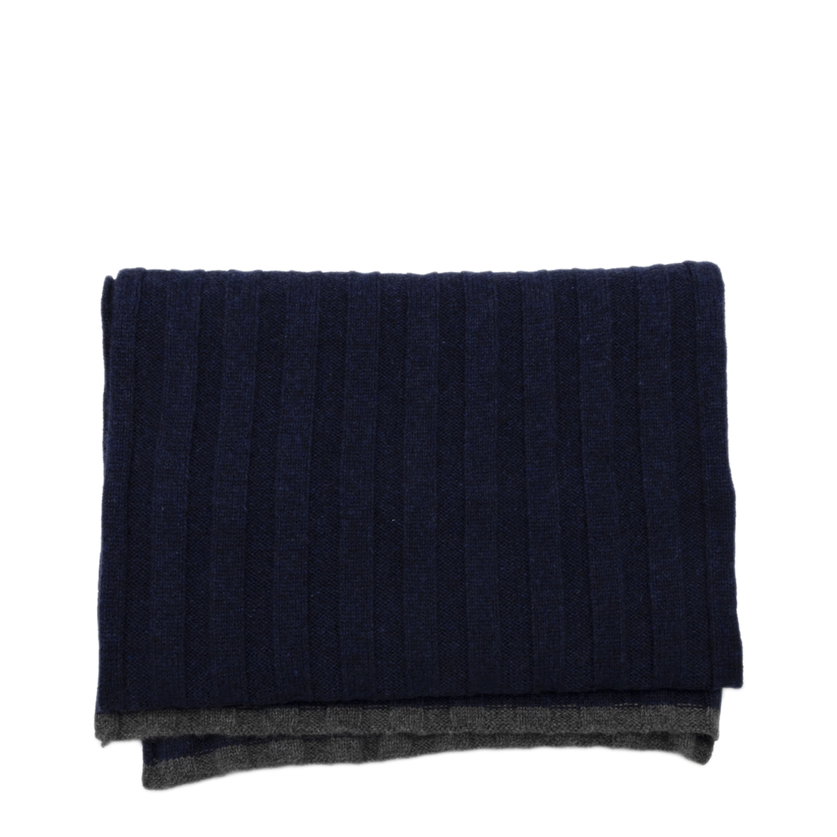 Cashmere Ribbed Scarf - Blue