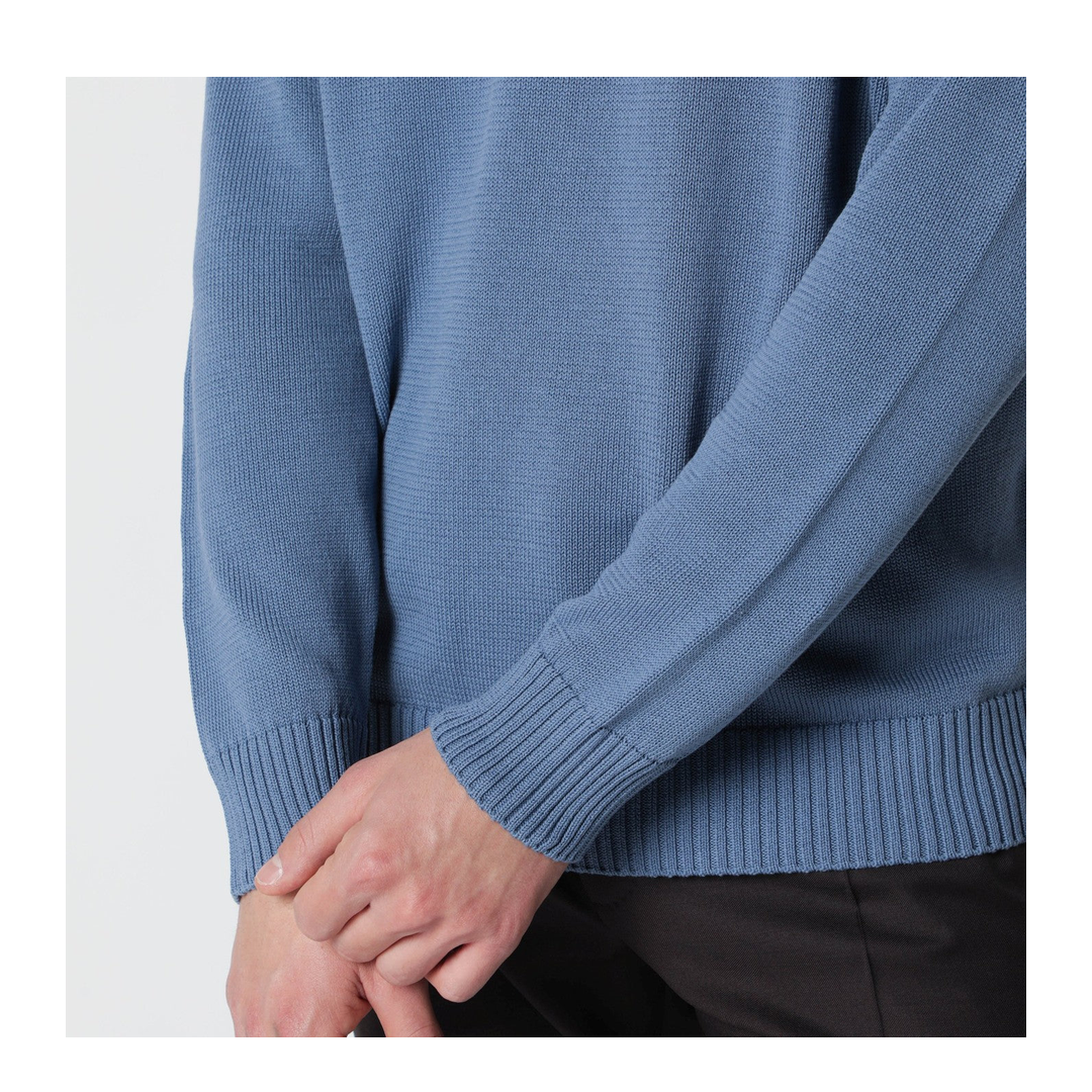 MAYFEYR - Drumohr - Powder Blue Cotton Sweater - D8Z103LCO725